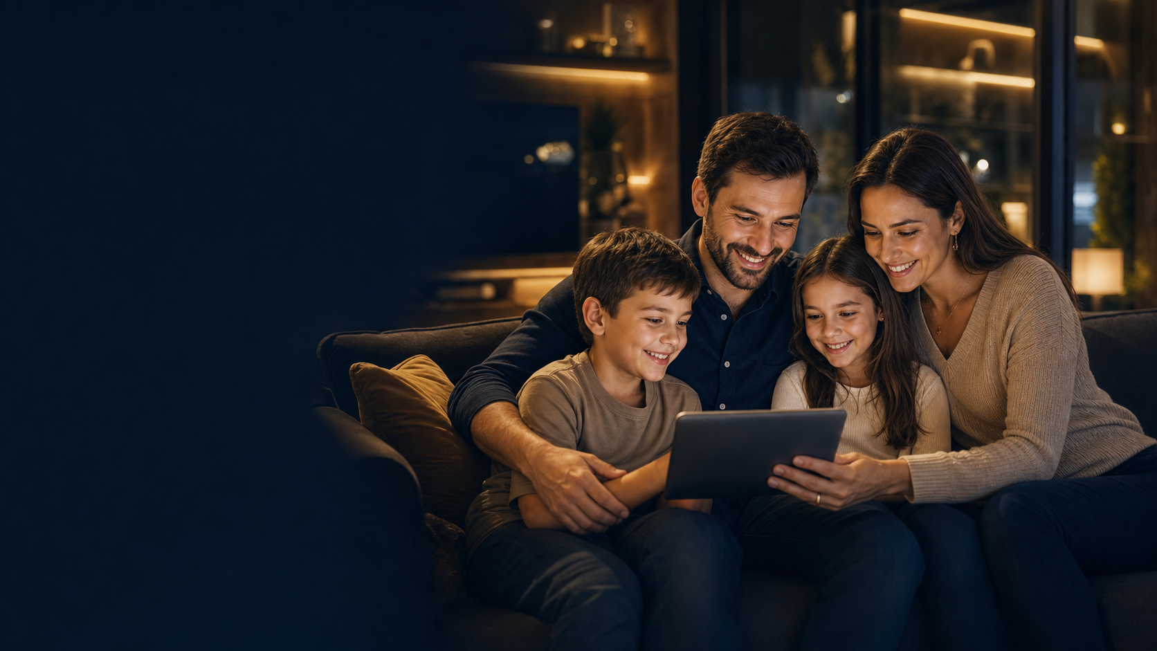 Família reunida em casa